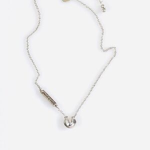 Lia Sophia Necklace Fortune Cookie Silver Tone